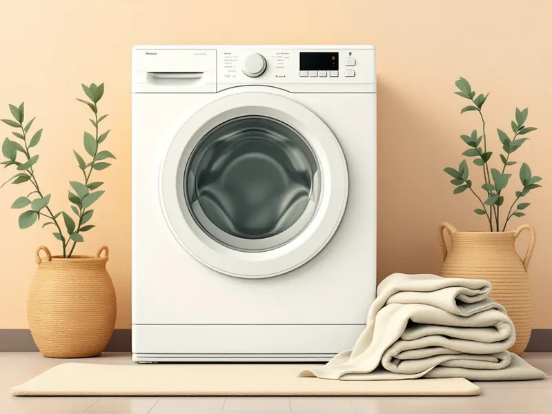 Nap mat cover and blanket beside a washing machine
